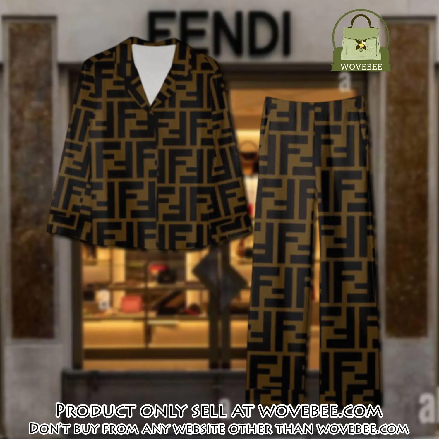 Trending luxury fendi satin pajama set pjs1051 wvb1406368